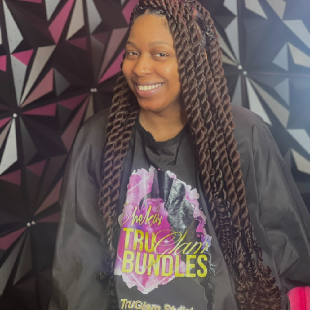 Large Knotless Twist at TruGlam Stylist in Winston Salem, NC