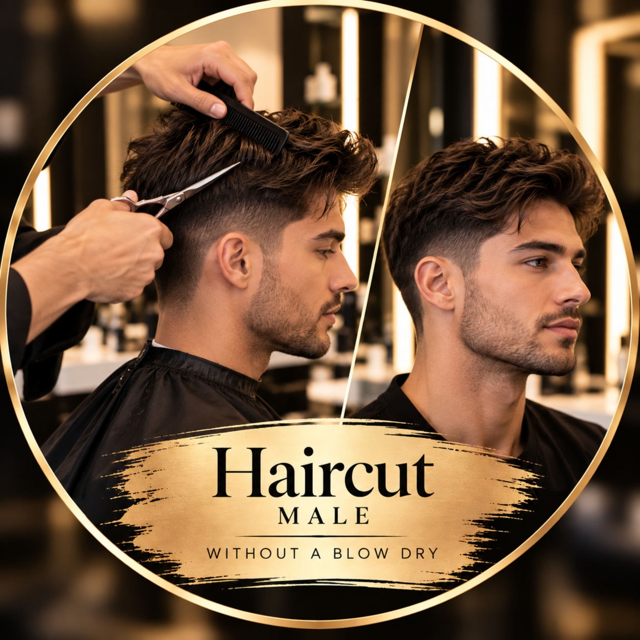 Men's Haircut Without a Blow Dry at Ellie’s secret salon in Irvine, CA
