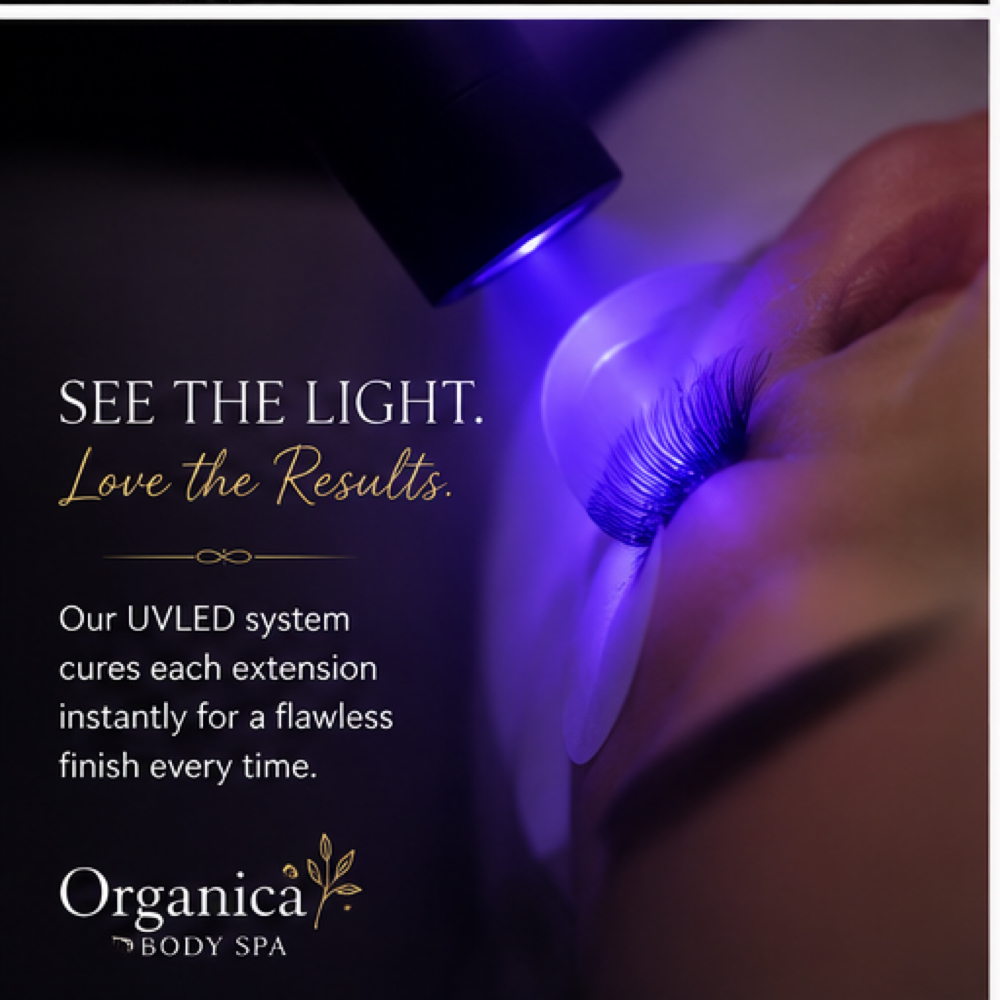 UV LED Hybrid Eyelash Extensions at Organica Body+ in Sulphur Springs, TX