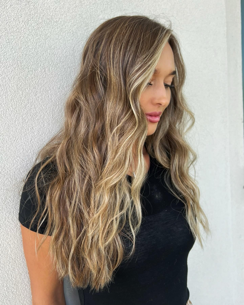 Partial Foil/Balayage And Haircut