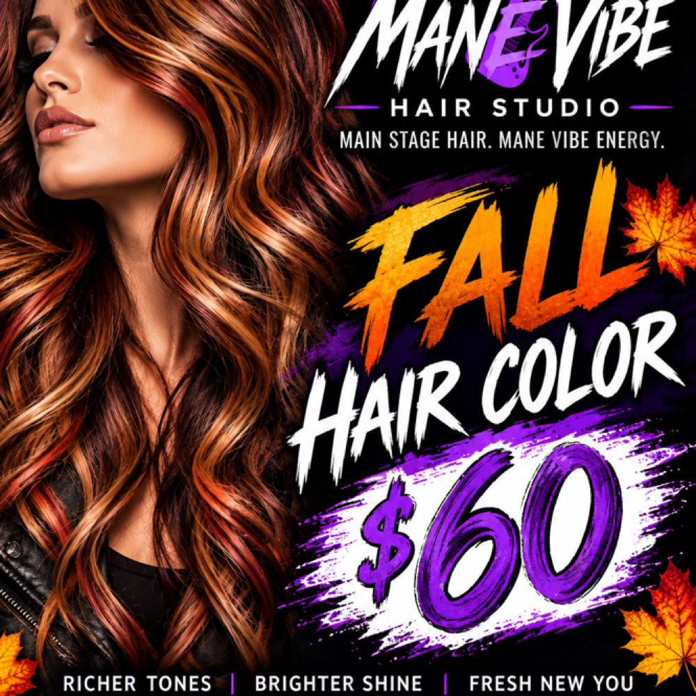 Fall Hair Color Promotion at The Mane Vibe Hair Studio in Chesapeake, VA