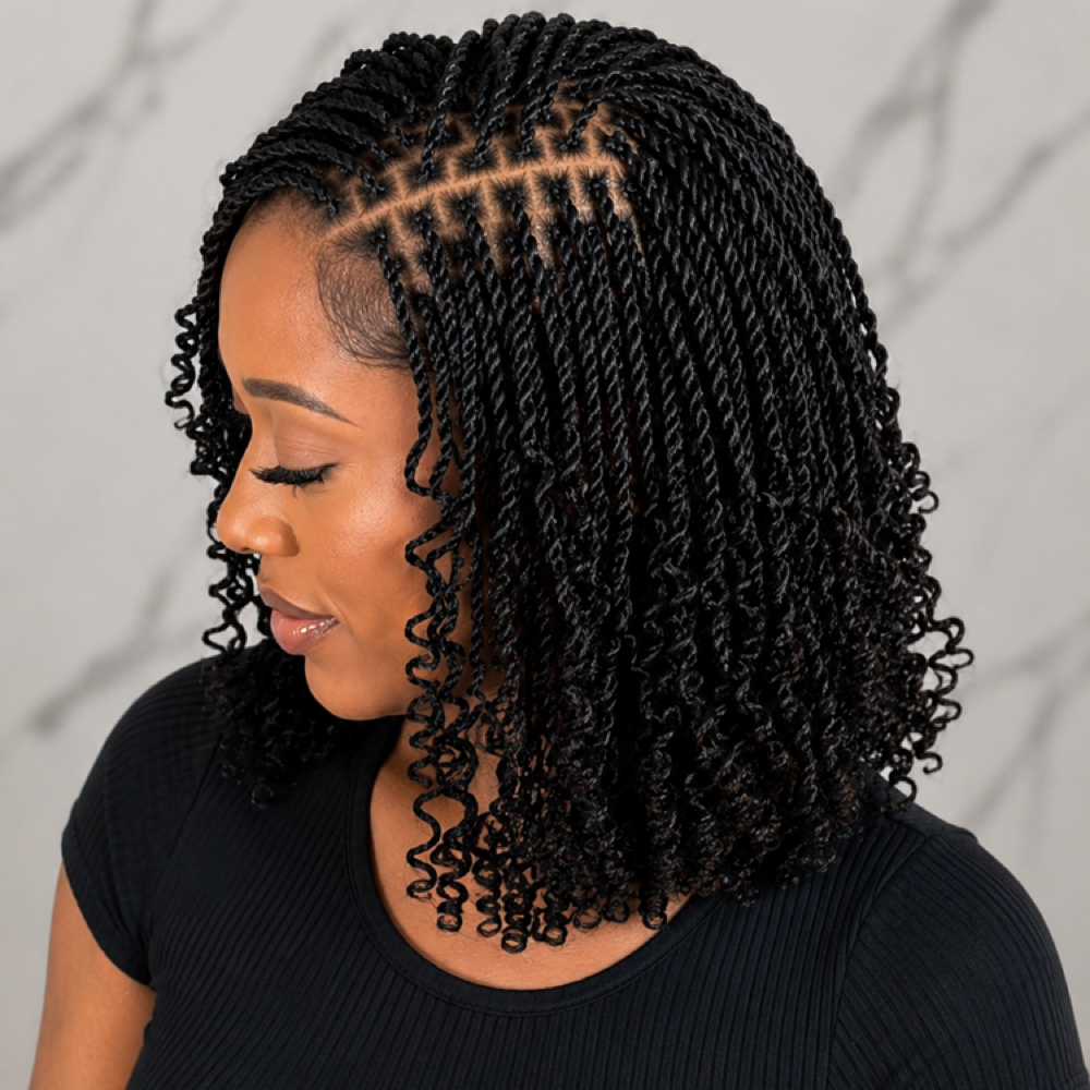 Small Twists Shoulder Length at G'Nels  Braids Studio in LYNNWOOD, WA