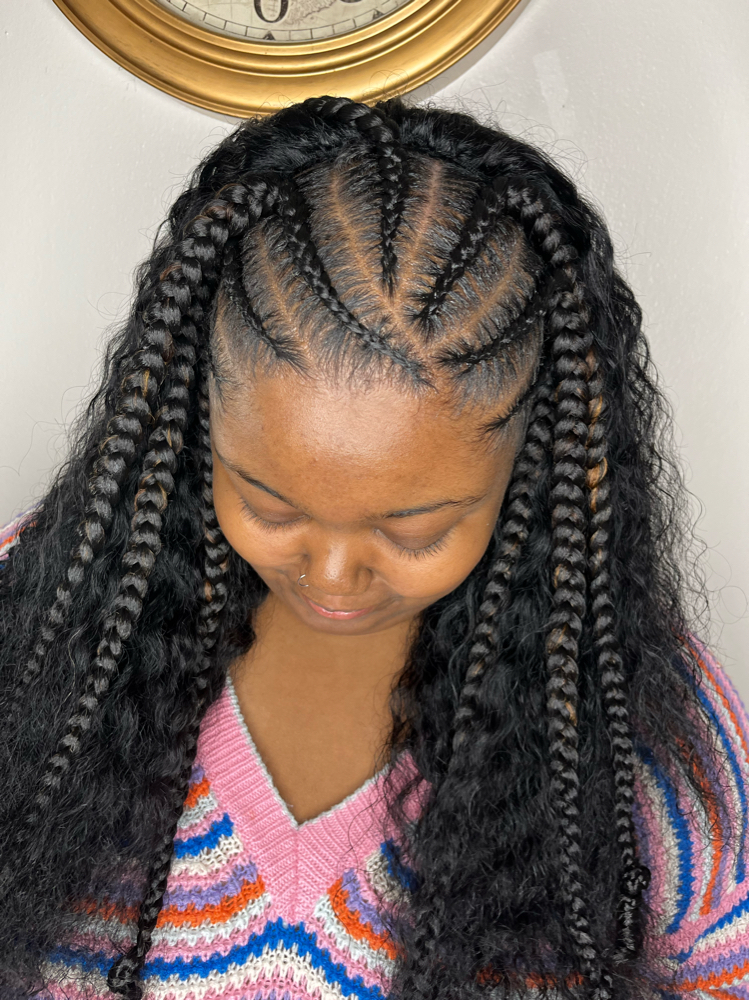 Half Feeder Braids Sew-in at JayBraids in Richmond Hts, OH