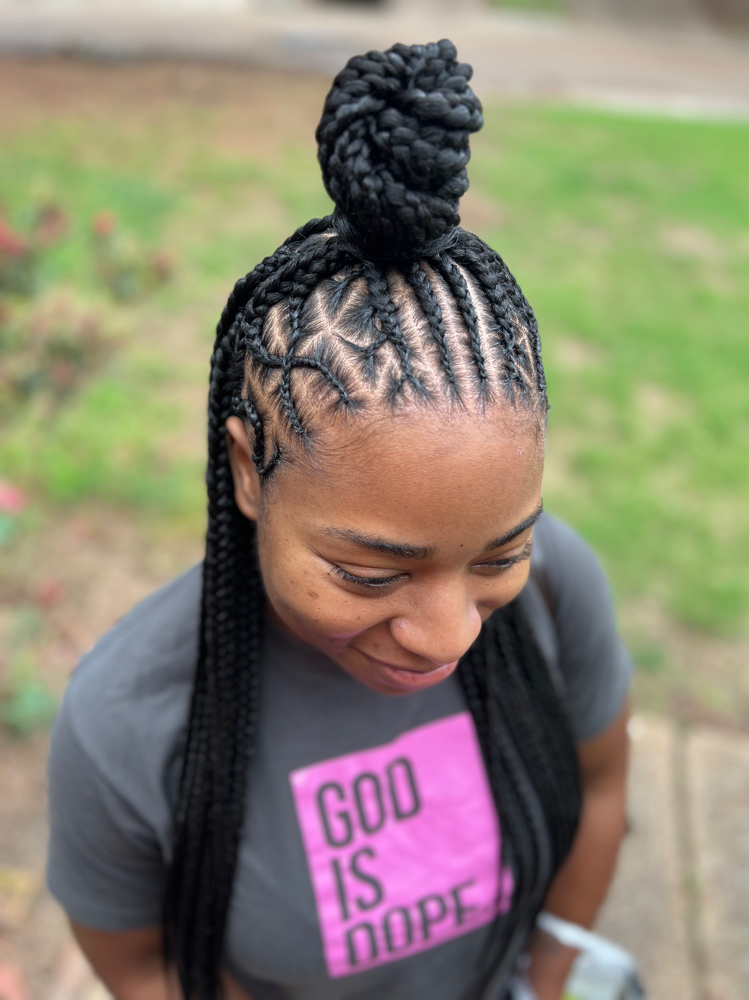 Tribal/Knotless Braids Mid Back