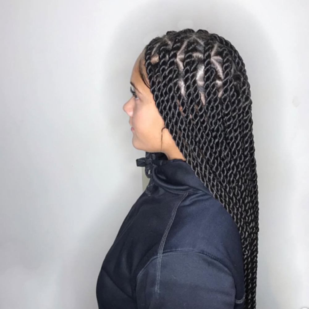 Large Senegalese Twists Waist Lengt at Haus Of Kartel in Rochester, NY