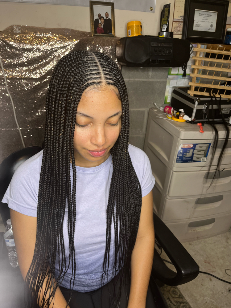Middle Part Tribal Braids Butt
