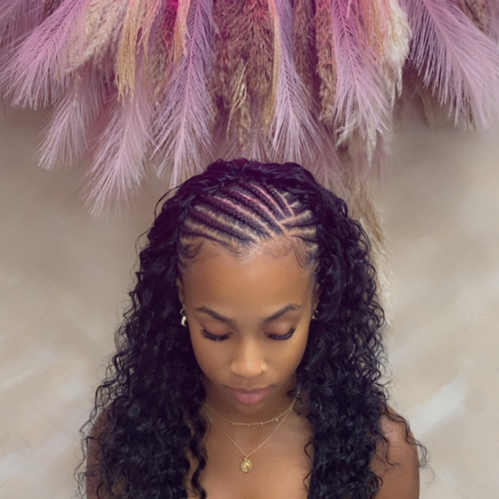Half Braids Half Sew In at Spoiled Bhaddie Beauty Studio in Live Oak, TX