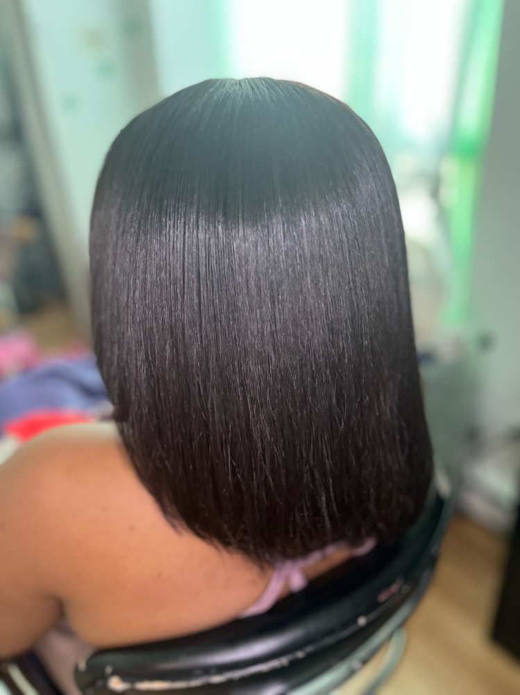 Natural Hair Silk Press W/Trim