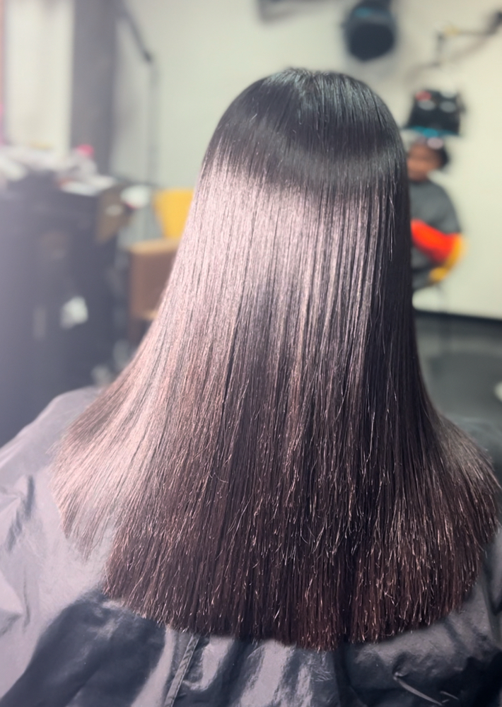 Natural Hair Silk Press W/Trim