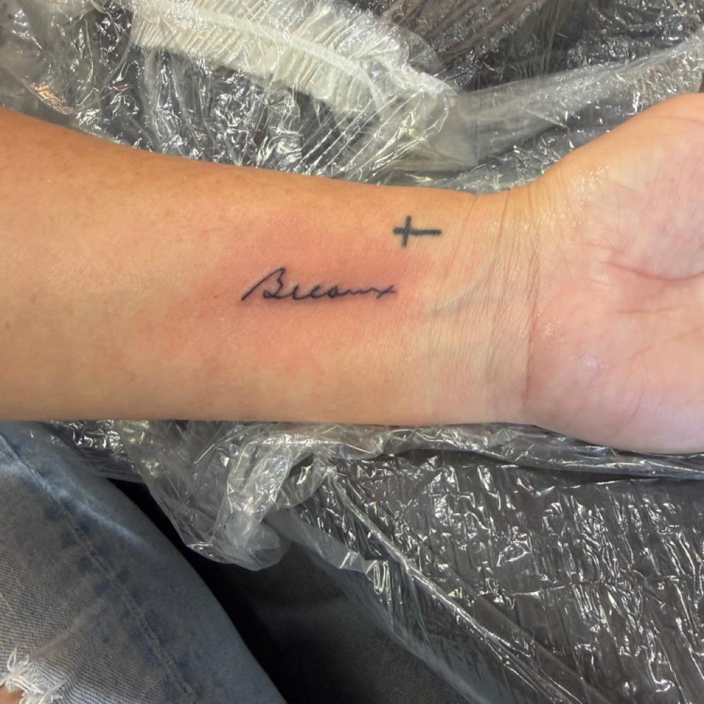Script at Petite Ink in Victoria, TX