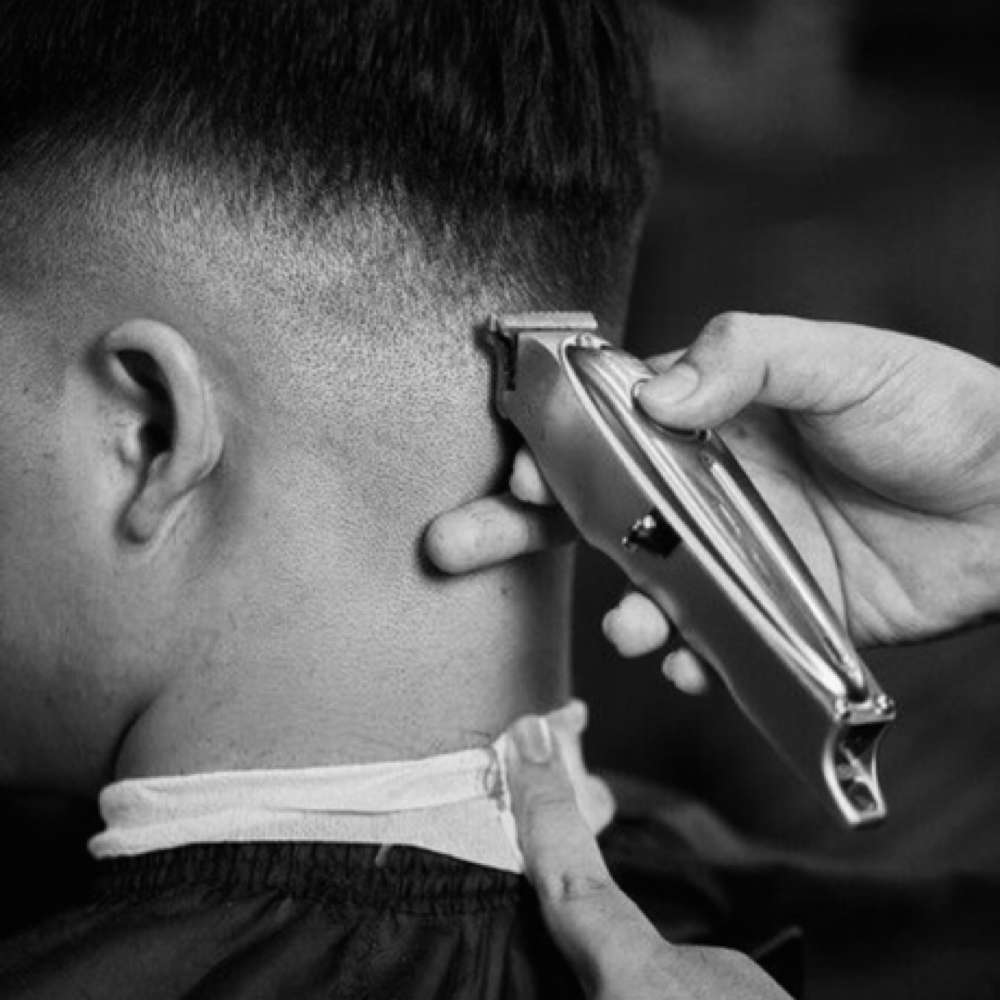 men’s cut at The Coterie in Fargo, ND