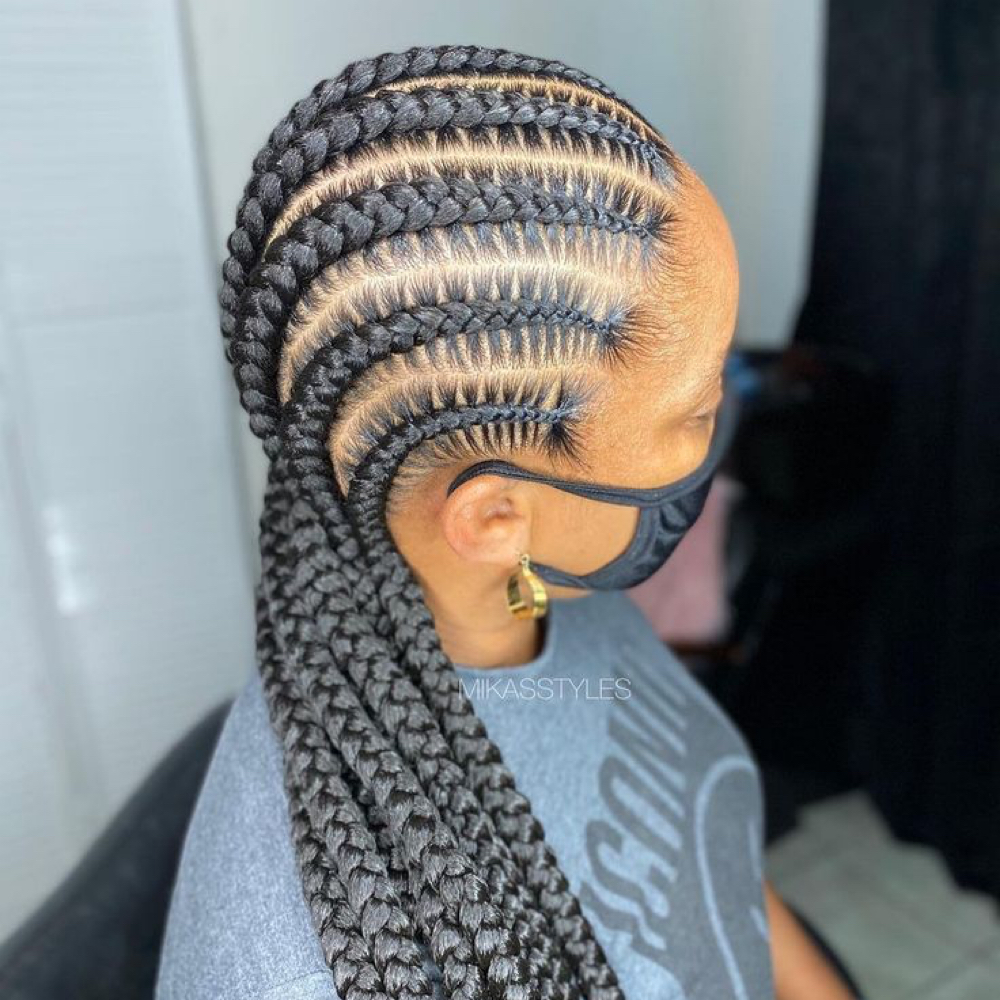 Straight Cornrow at MakeBraids_byVG in Willimantic, CT