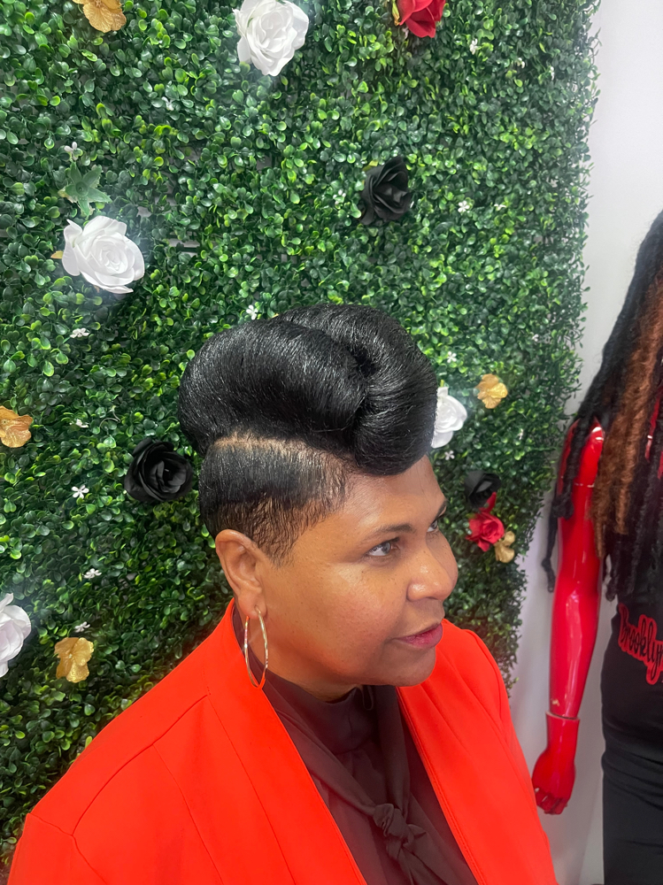 Updo On Relaxed Hair