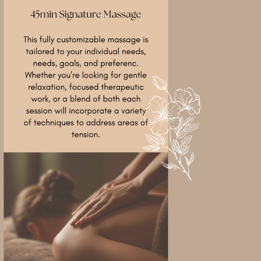 45min Signature Massage at Restorative Massage Spa in Greenwood, IN