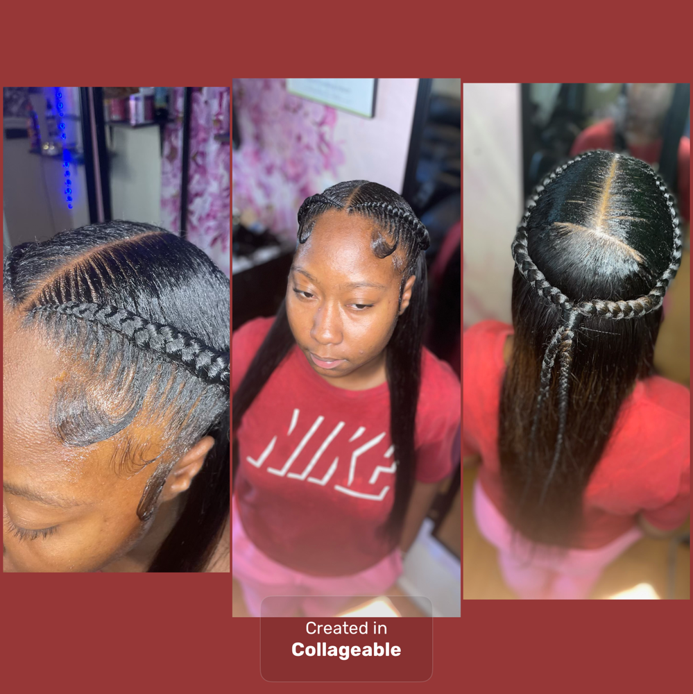 🦋2 Stitch Braids With Quick Weave