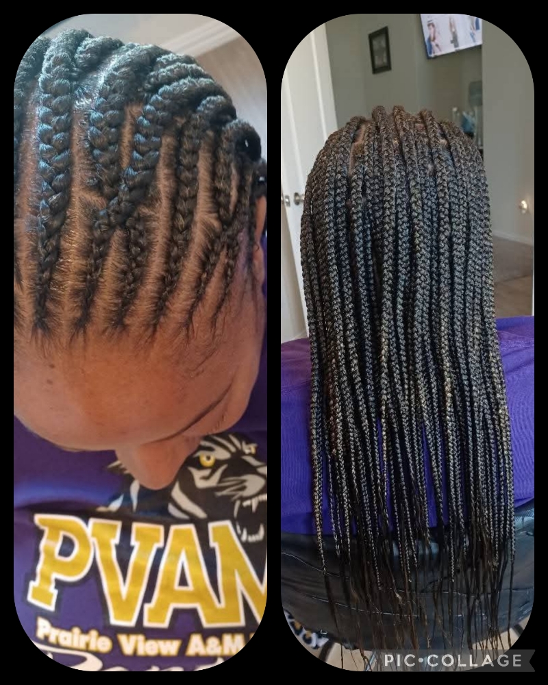 Half Cornrows/knotless