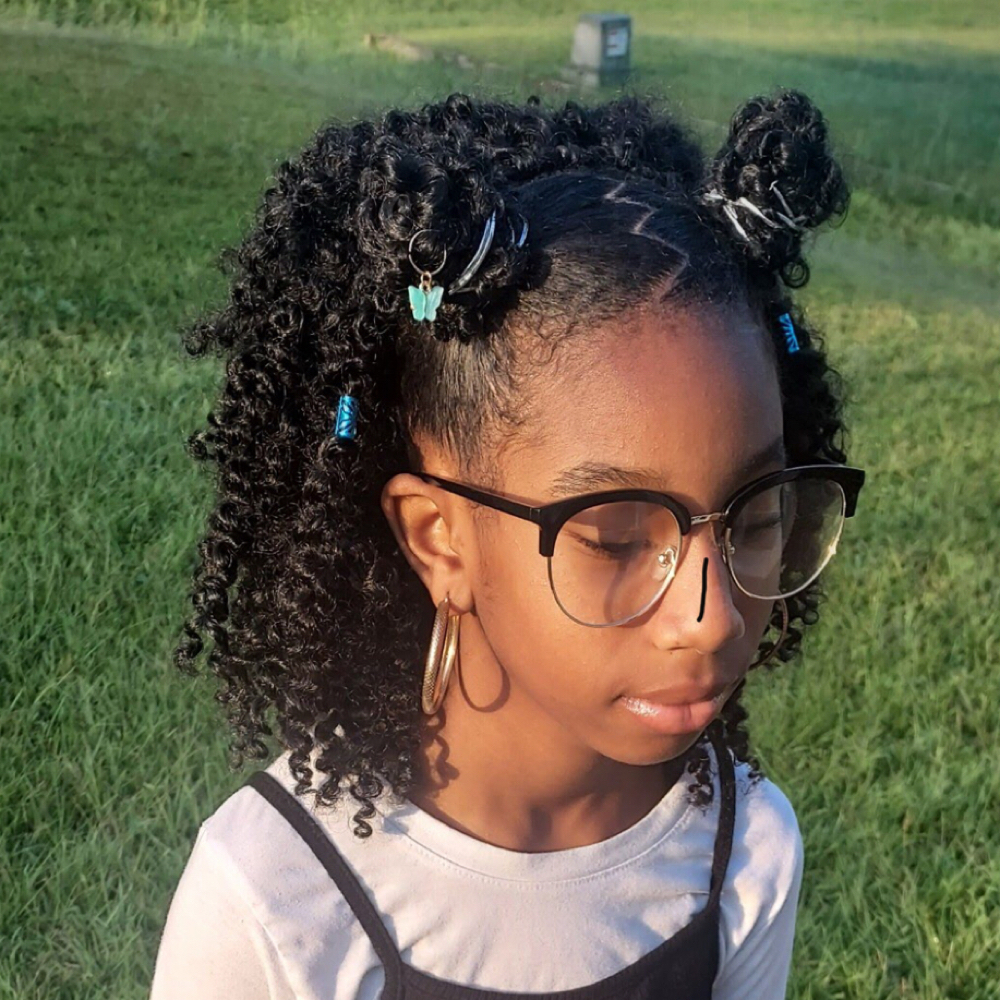 Partial Curly Crochet Half Up/down at Crown Adjustments in Havelock, NC