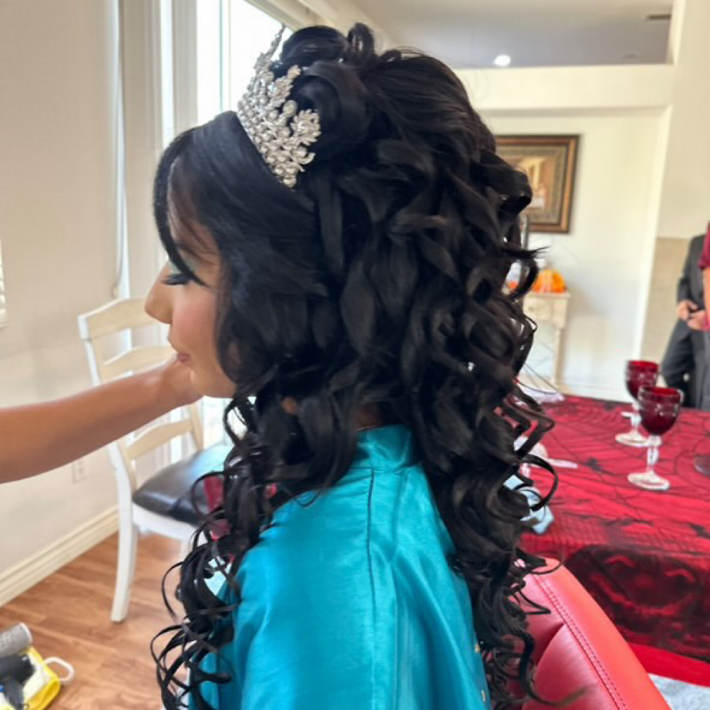 Quinceañera Hairstyle at Princess Hair Salon in Lake Elsinore, CA