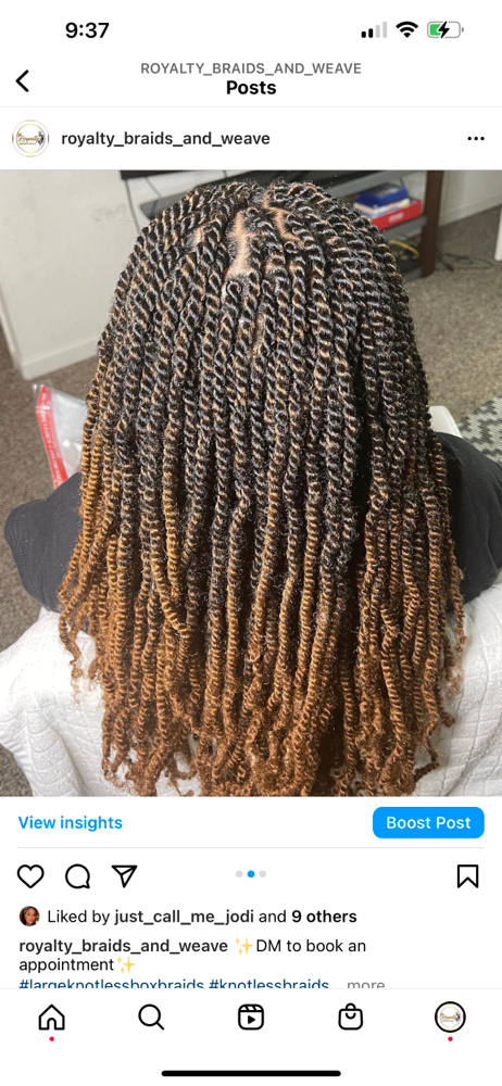 Kinky Twist (large) at Royalty Braids And Weave LLC in Melbourne, FL