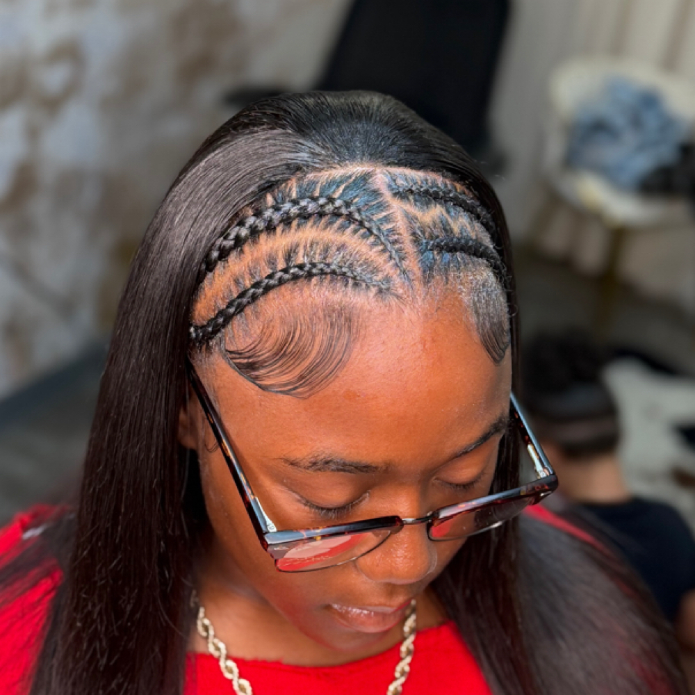 2-8 Braids On Top /Half Quick Weave at Faith TheBraider in Milwaukee, WI