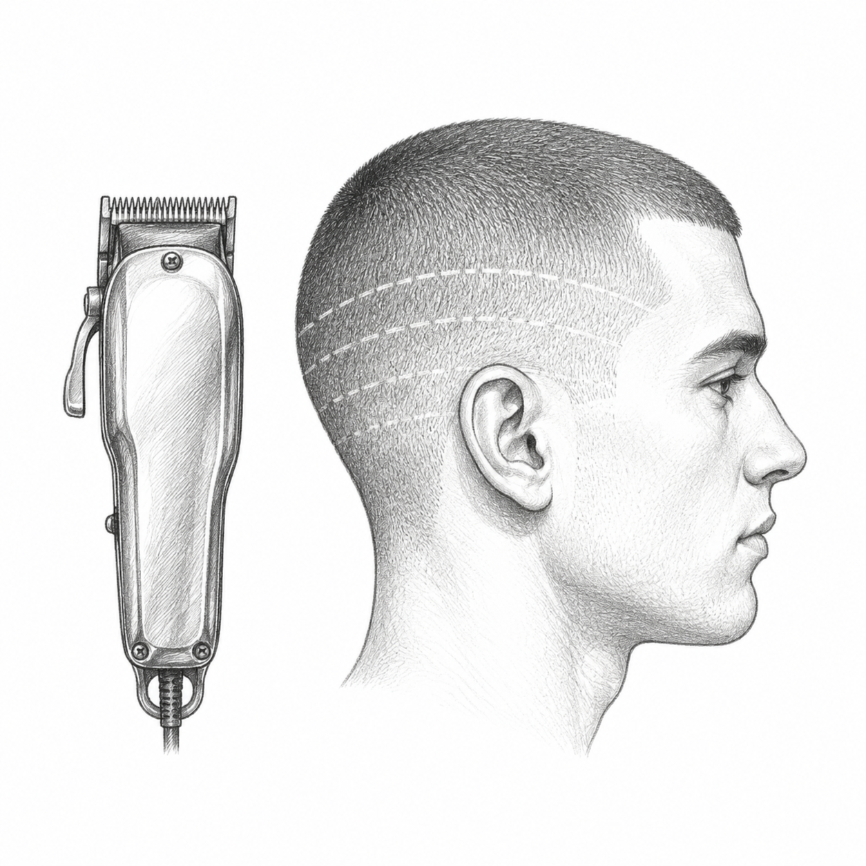 Buz Cut at Dusti's Speakeasy Salon in Rensselaer, IN