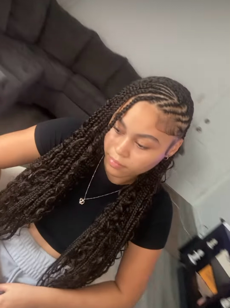 Knotless With Lemonade Braids