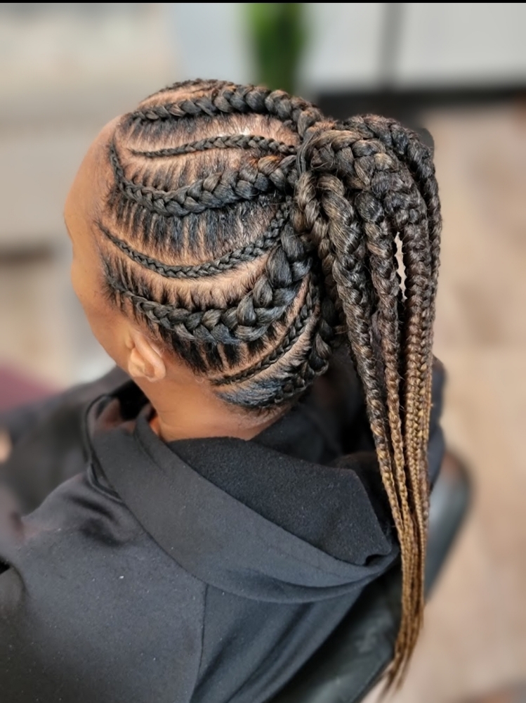 Knotless FRENCH BRAIDS- UP-DO hair