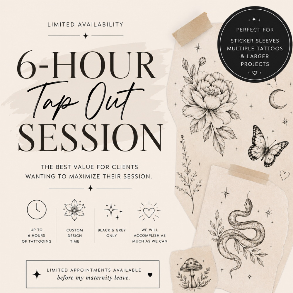 ✨6 Hour Tap Out Session✨ at Eternal Artistry in White Bear Lake, MN