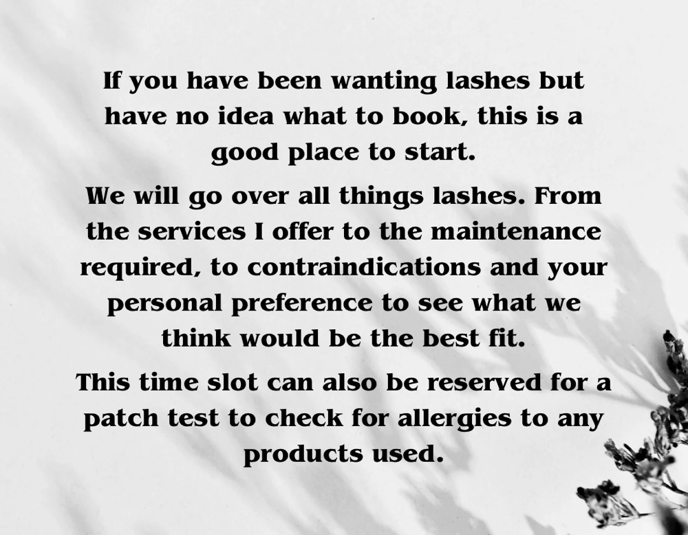 Lash Consultation/Allergy Test