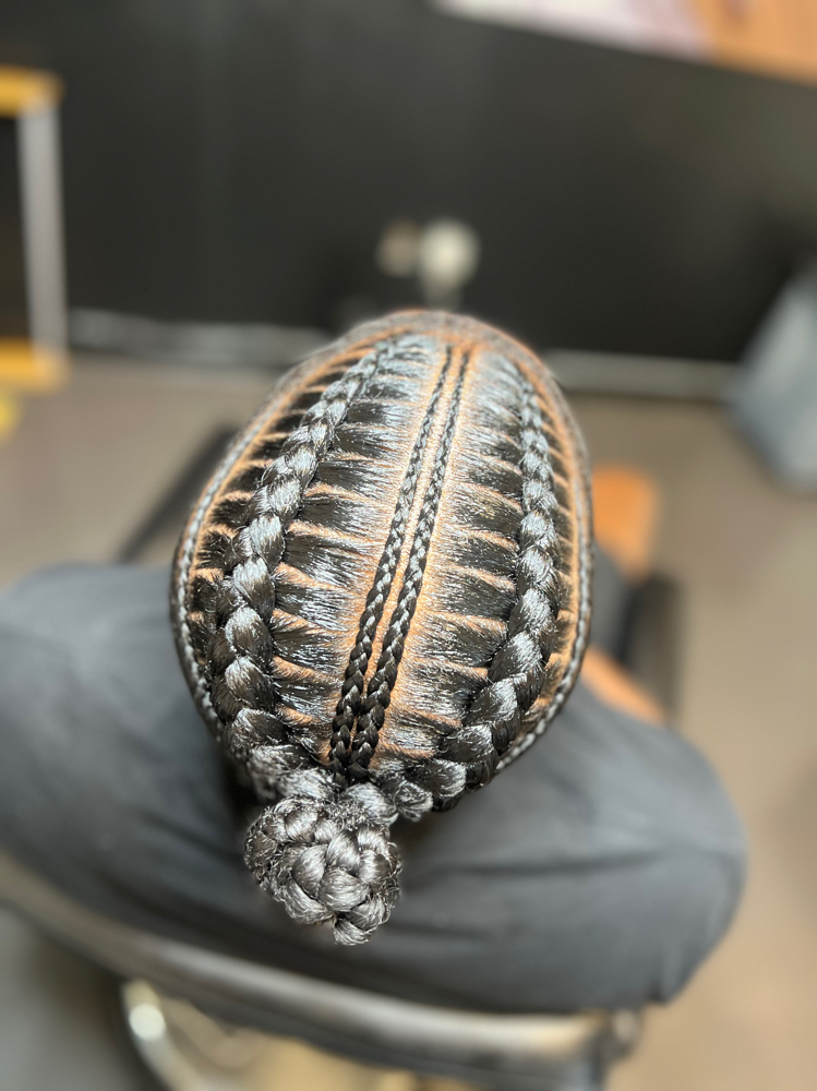 Man Bun Straight Backs at HairTechNiquee in Dallas, TX