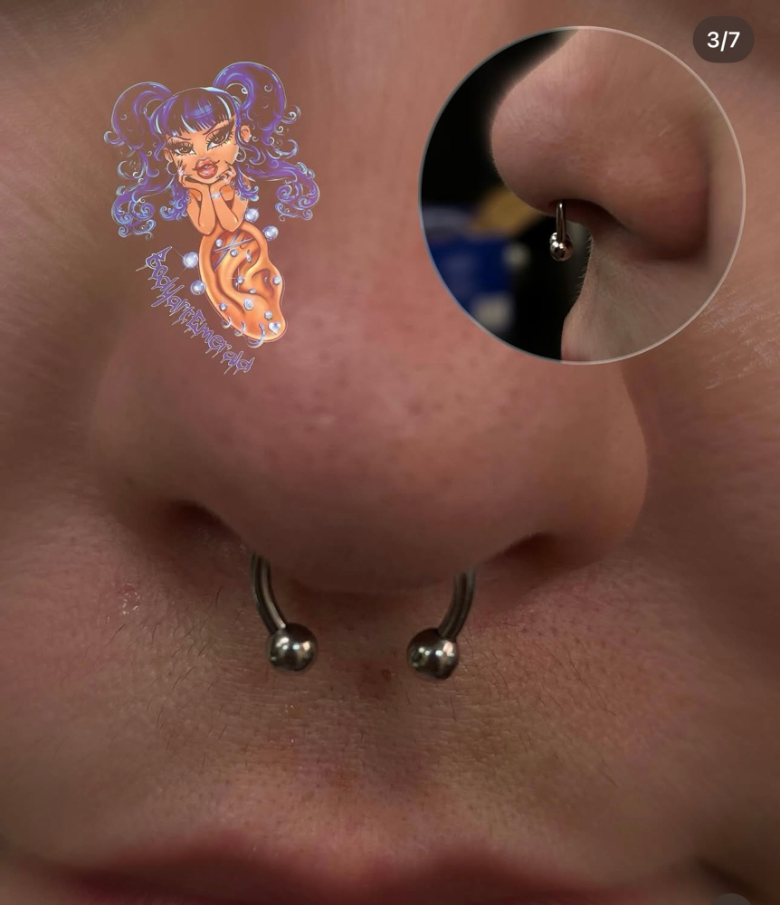 Septum at Bodyart By Emerald Esme 🖤🕷️ in El Centro, CA
