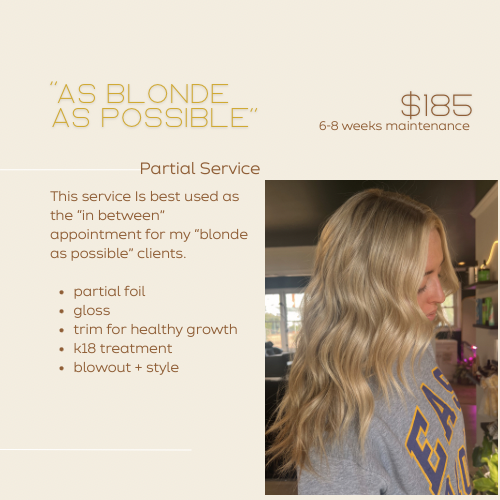 PARTIAL “Blonde As Possible”