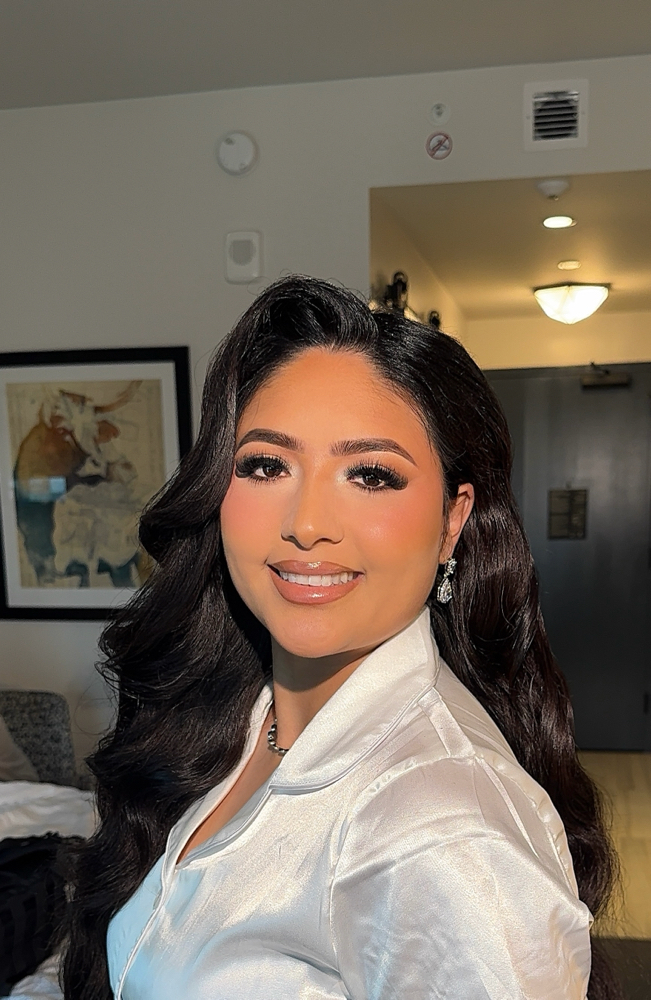 Bridal Glam Waves & Makeup at JUSTIN MAKEUP in San Antonio, TX