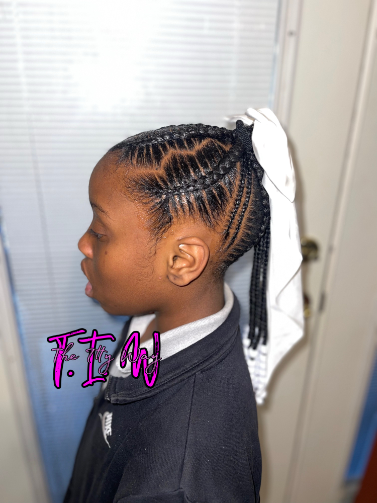 Kids Stitch Braid Bun/Pony 6yr-13yr