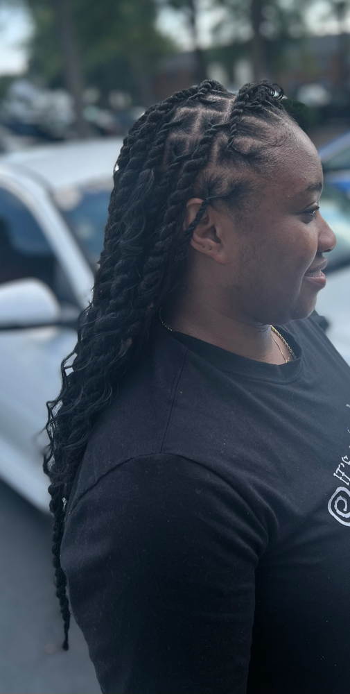Extended Two Strand Twist Over Locs