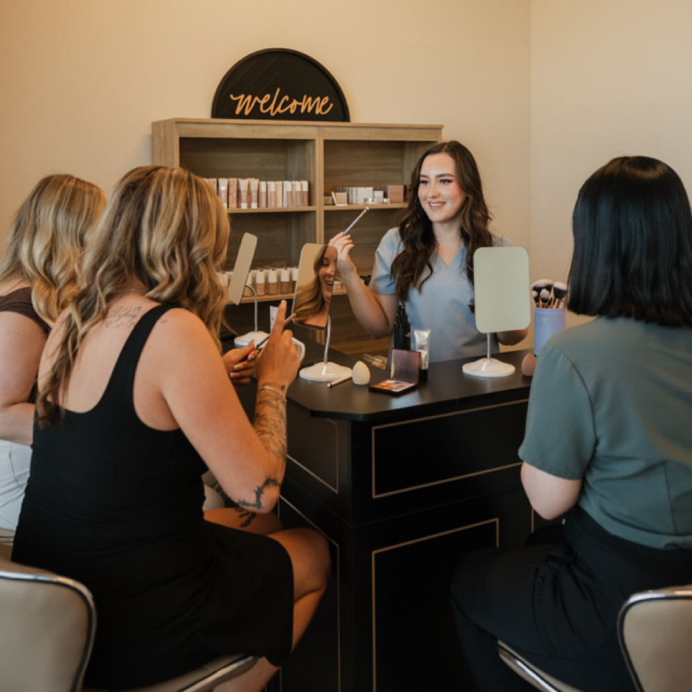 Group Makeup Lesson at Blush Bodega in Puyallup, WA