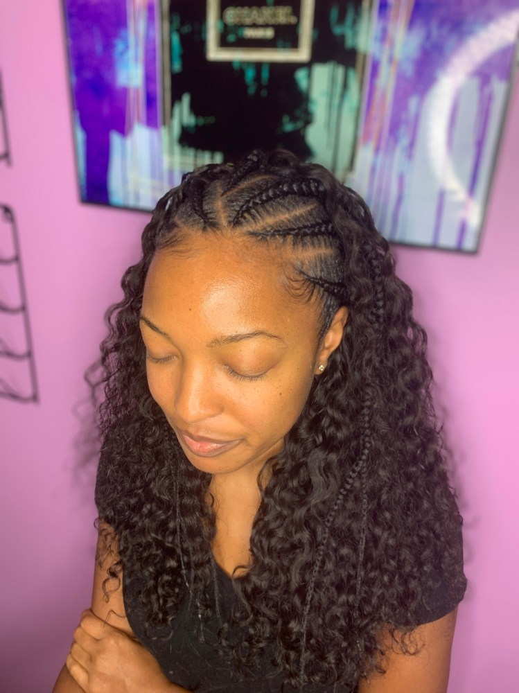 Half Up Half Down Braids/Sew-in