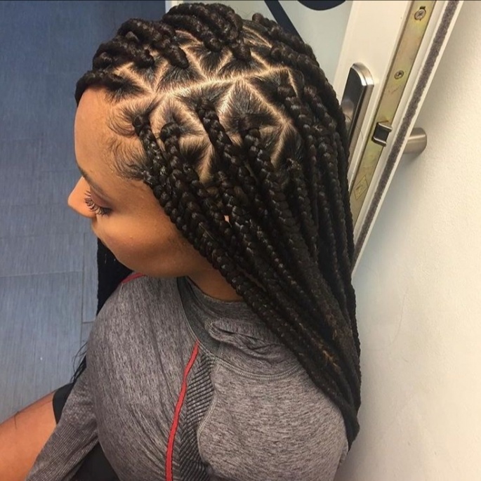 TRIANGLE BOX BRAIDS at Favourite Hair Braiding in Cantonsville, MD