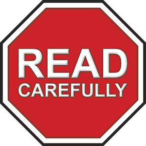 STOP & Read Carefully