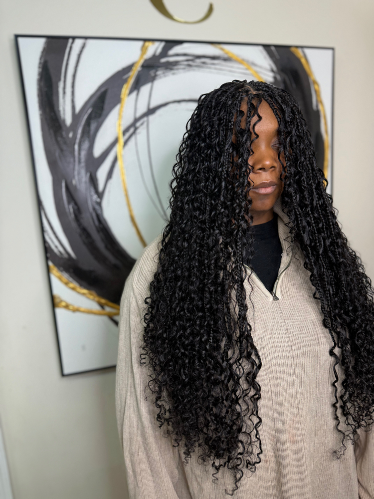 Small Loose Deep Boho at Total Class Hair Braiding in Marietta, GA