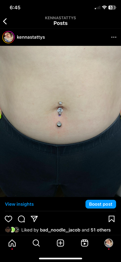 Lower Belly Button Piercing