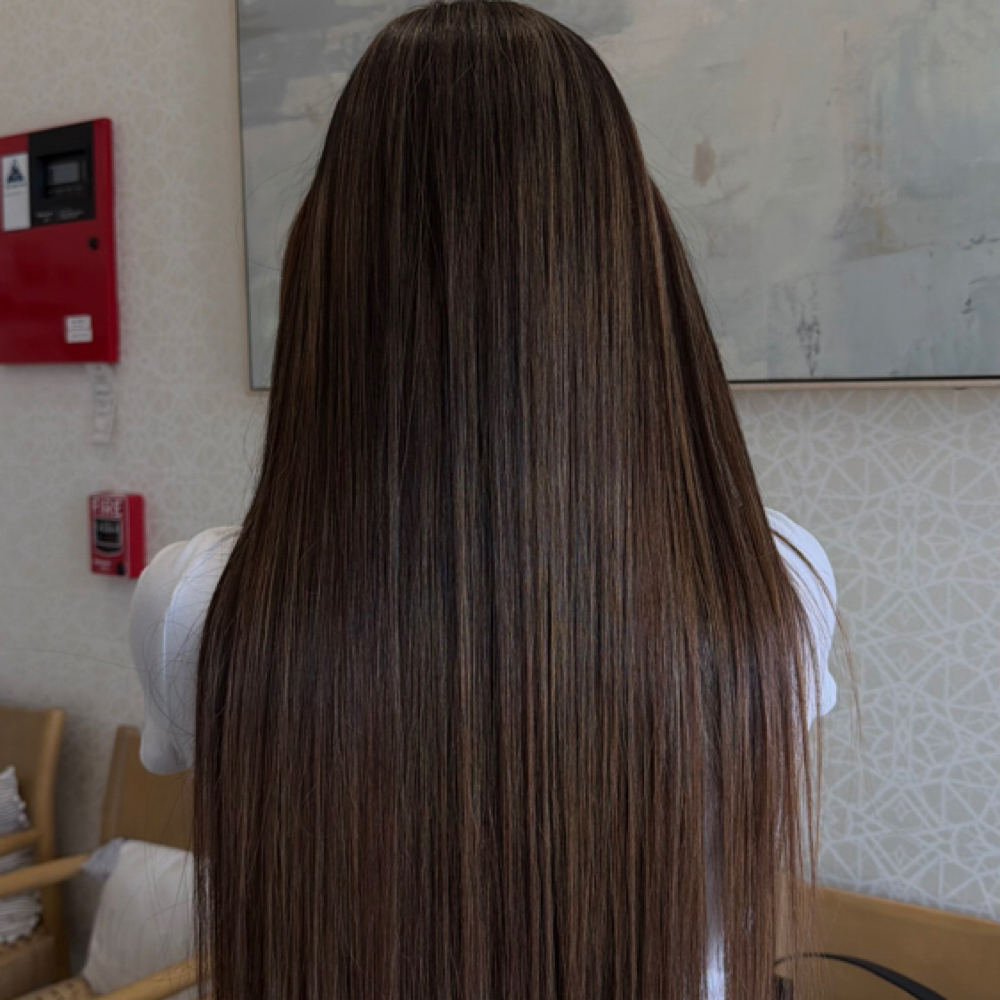 Balayage Highlight Silk Press at RH Studio in Apple Valley, MN