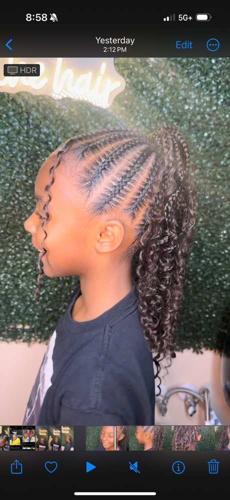 Kids Boho Braided Ponytail