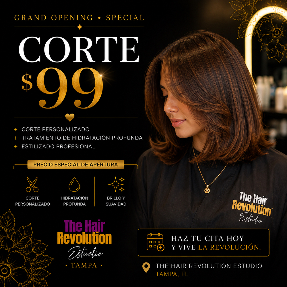 Hair Cut Treatment Blowout at Hair Revolution Estudio Academy in Tampa, FL