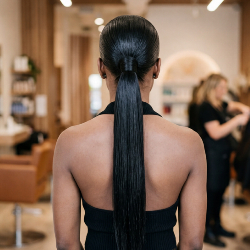 Sleek Ponytail Install at The SLAED Effect by LAE in Salt Lake City, UT