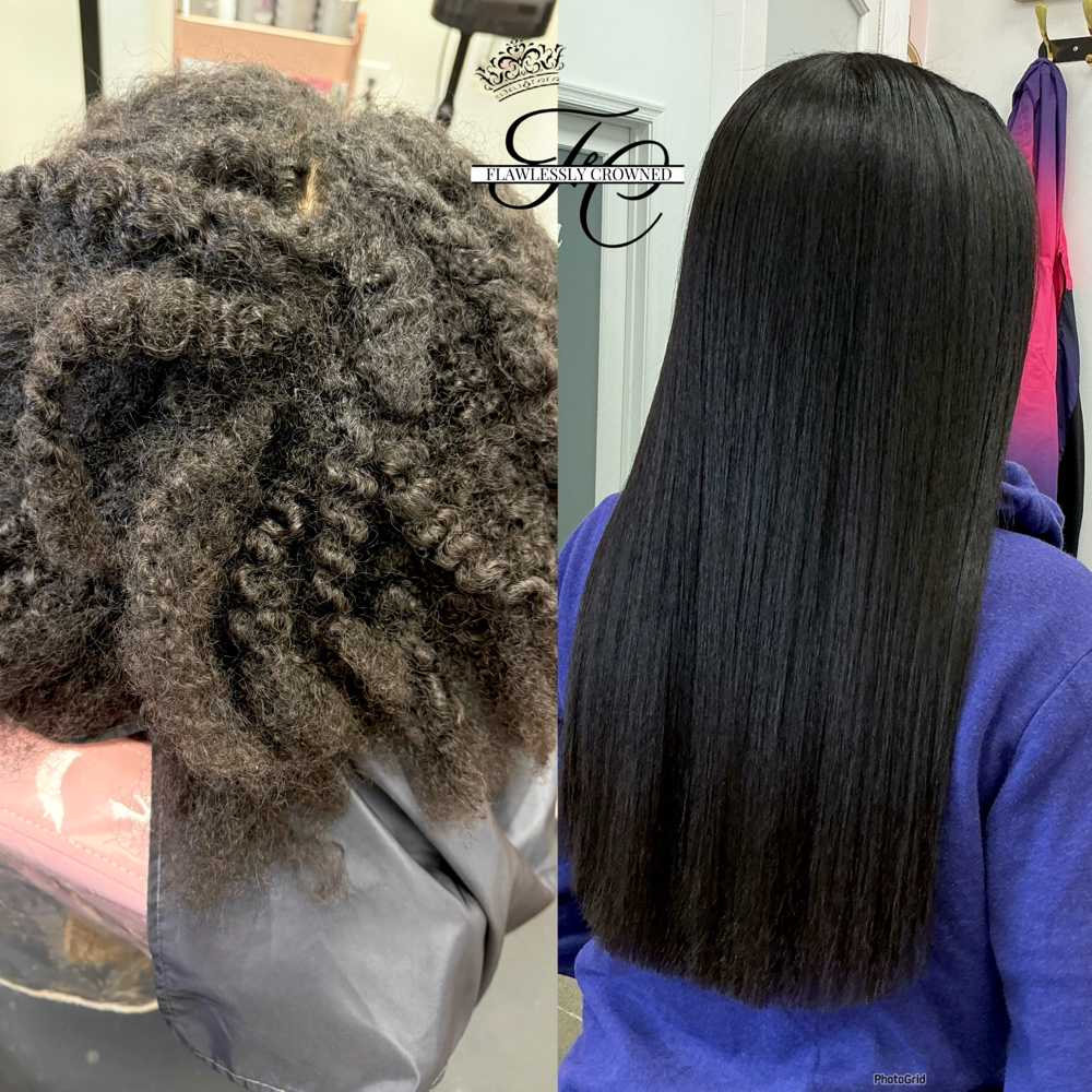 The Ultimate Silk Press at Flawlessly Crowned Beauty Salon in Chesapeake, VA