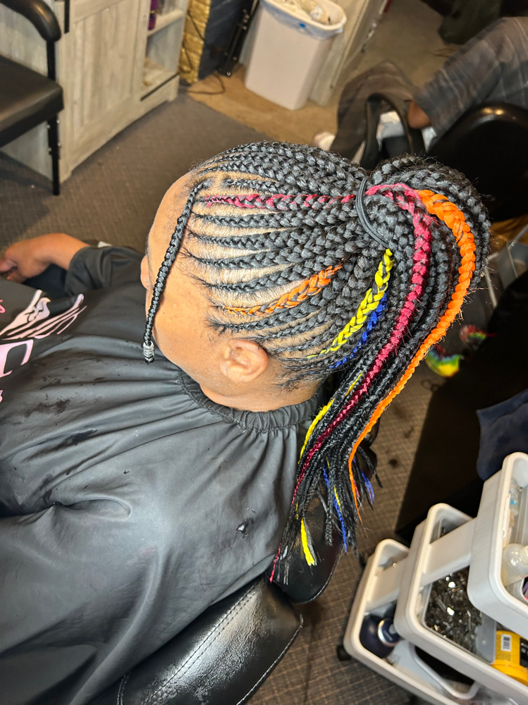 Braided feed-in ponytail
