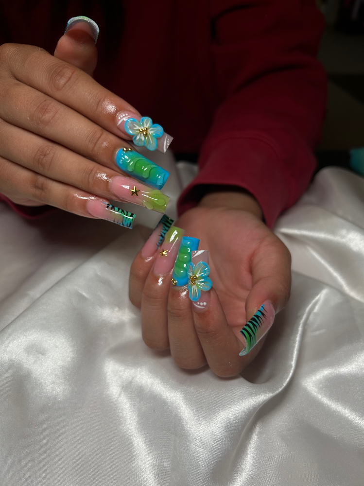 freestyle acrylic nail set