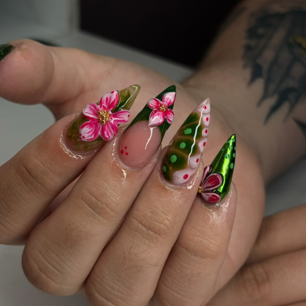 Acrylic Full Set Long at Nails By Ryley in De Pere, WI