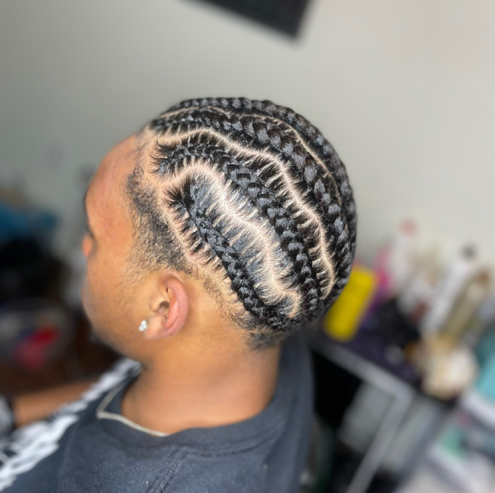 Men’s Cornrows at QueenDi Beauty in Los Angeles, CA